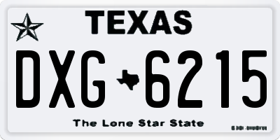 TX license plate DXG6215