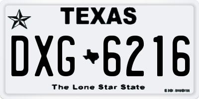 TX license plate DXG6216