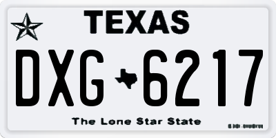 TX license plate DXG6217