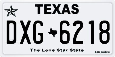 TX license plate DXG6218