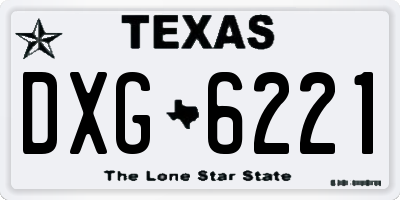 TX license plate DXG6221