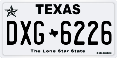 TX license plate DXG6226