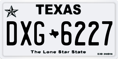 TX license plate DXG6227