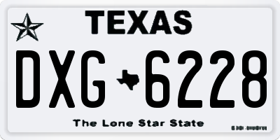 TX license plate DXG6228