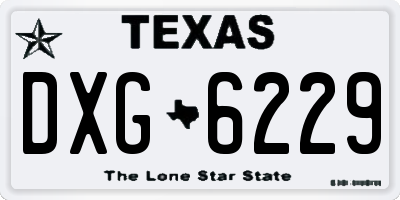 TX license plate DXG6229