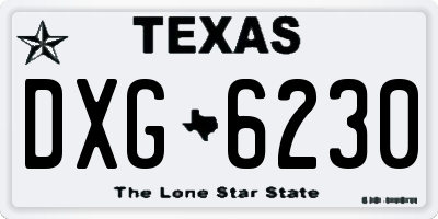 TX license plate DXG6230