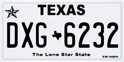 TX license plate DXG6232
