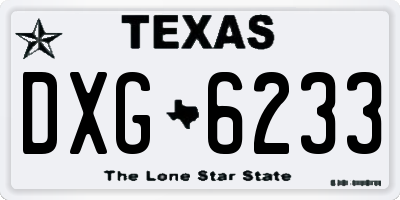 TX license plate DXG6233