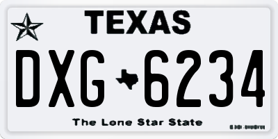 TX license plate DXG6234