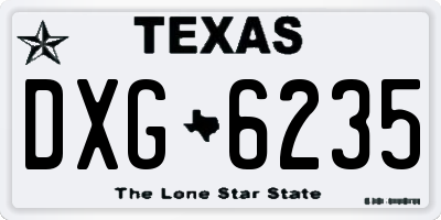 TX license plate DXG6235