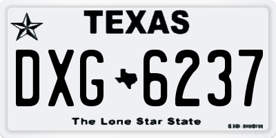 TX license plate DXG6237