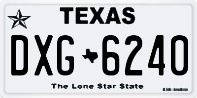 TX license plate DXG6240