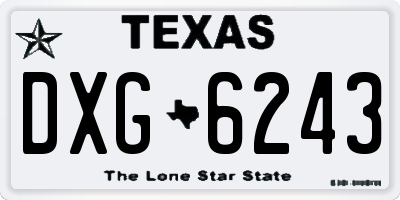 TX license plate DXG6243