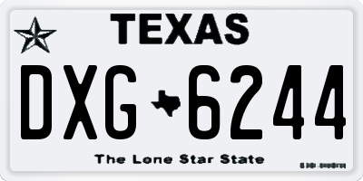 TX license plate DXG6244