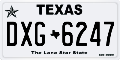 TX license plate DXG6247