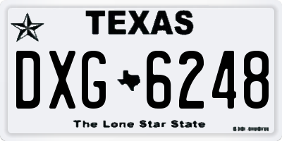 TX license plate DXG6248