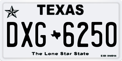 TX license plate DXG6250