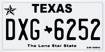 TX license plate DXG6252