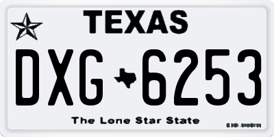 TX license plate DXG6253