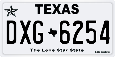 TX license plate DXG6254