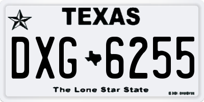 TX license plate DXG6255
