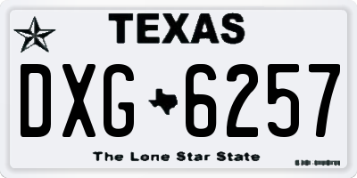 TX license plate DXG6257