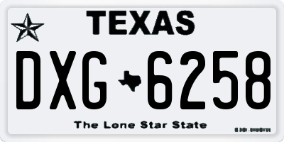TX license plate DXG6258