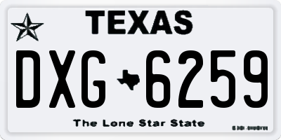 TX license plate DXG6259