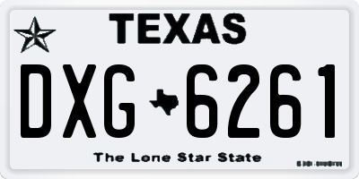 TX license plate DXG6261