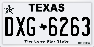 TX license plate DXG6263