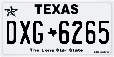 TX license plate DXG6265