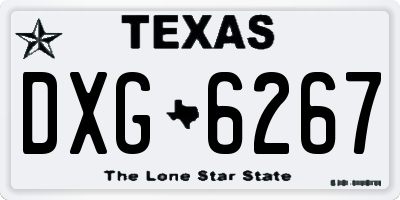 TX license plate DXG6267
