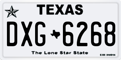 TX license plate DXG6268