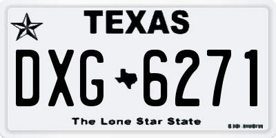 TX license plate DXG6271