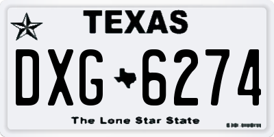 TX license plate DXG6274