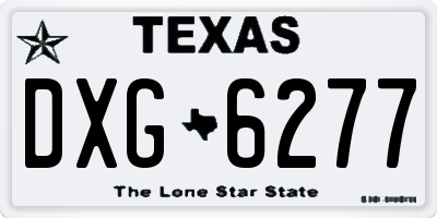 TX license plate DXG6277