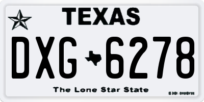 TX license plate DXG6278