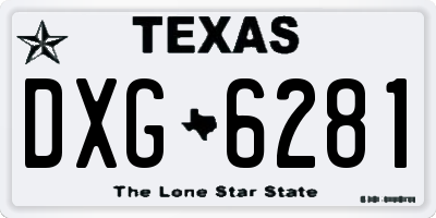 TX license plate DXG6281