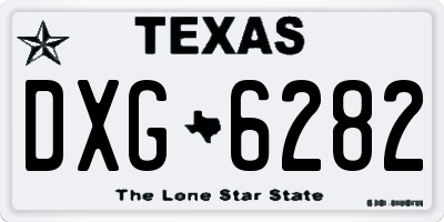 TX license plate DXG6282