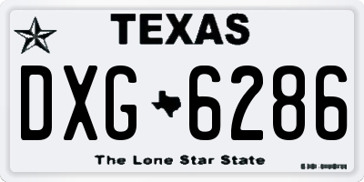 TX license plate DXG6286
