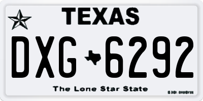 TX license plate DXG6292