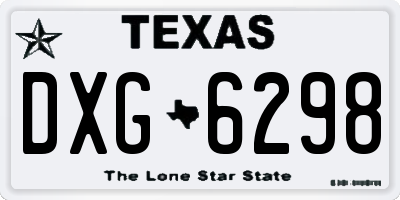 TX license plate DXG6298
