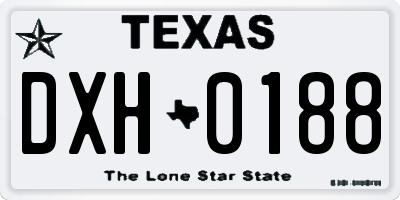 TX license plate DXH0188