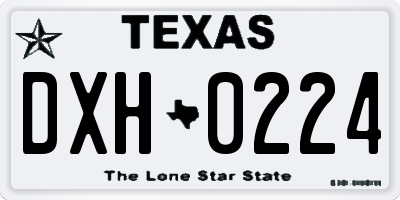 TX license plate DXH0224
