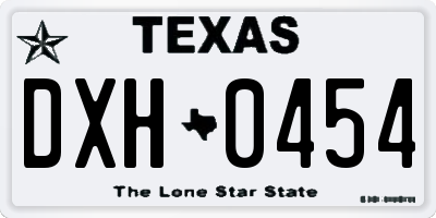 TX license plate DXH0454