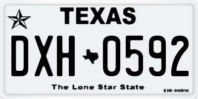 TX license plate DXH0592