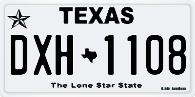 TX license plate DXH1108