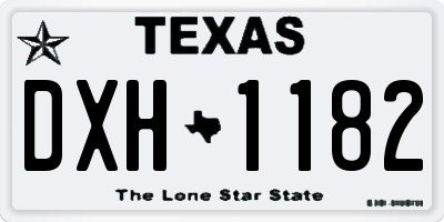 TX license plate DXH1182