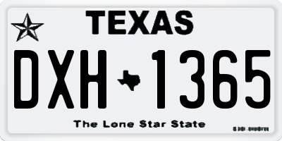 TX license plate DXH1365