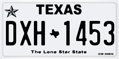 TX license plate DXH1453